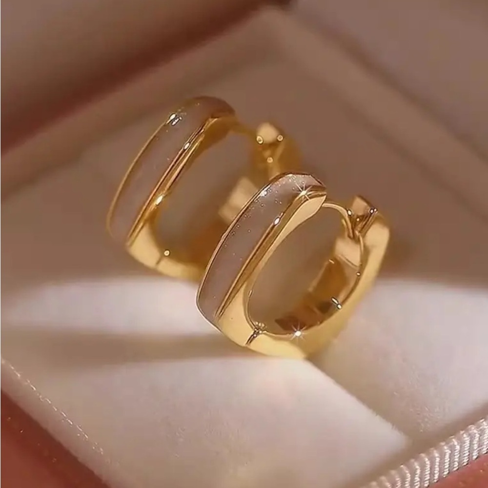 14k Gold Plated Soft Curve Hoop Earrings